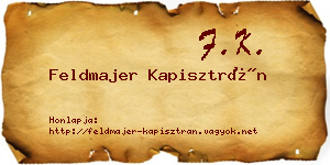 Feldmajer Kapisztrán névjegykártya